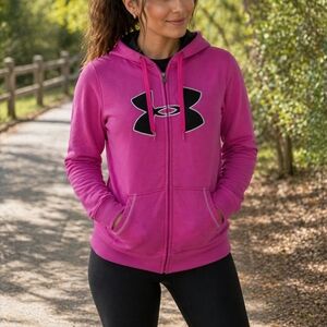 Under Armour Pink Full Zip Hoodie XS Women Athletic Sweatshirt